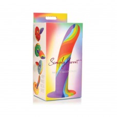 Curve Toys Simply Sweet Rainbow Silicone Dildo