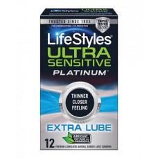 Lifestyles Ultra Sensitive Platinum Extra Lube 12 Pk