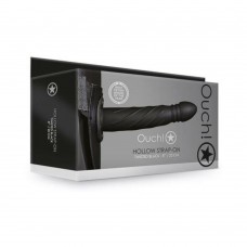 Ouch! Twisted Hollow Strap-on 8 In. Black