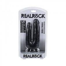 Realrock Double Trouble 5 In. / 6 In. Dildo Black