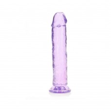 Realrock Crystal Clear Straight 10 In. Dildo Without Balls Purple