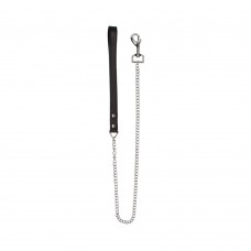 Ouch! Pain - Grain Leather Chain Leash With Classic Handle