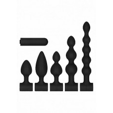 Silicone USB Rechargeable Anal Set Black
