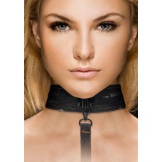 Denim Collar - With Leash - Roughend Denim Style - Black