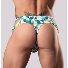 CUT IT OUT! CUTOUT THONG BLUE S/M